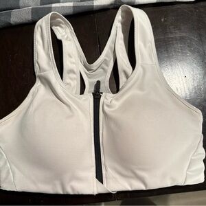 Women's Front-Zip Sports Bra - white